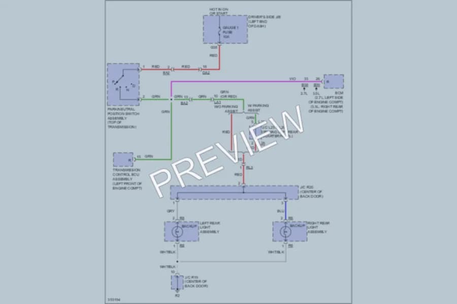2013 Toyota Venza Exterior Lights wiring diagram preview