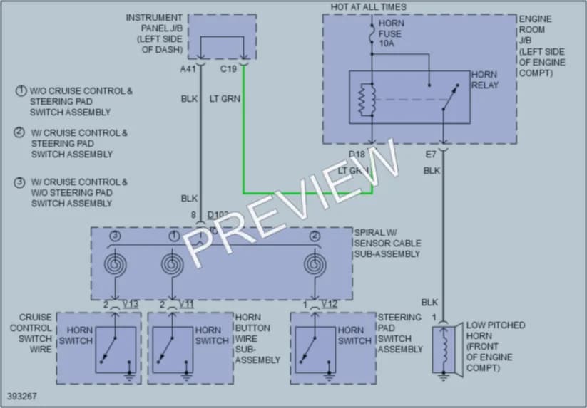2013 Toyota Yaris Horn wiring diagram preview