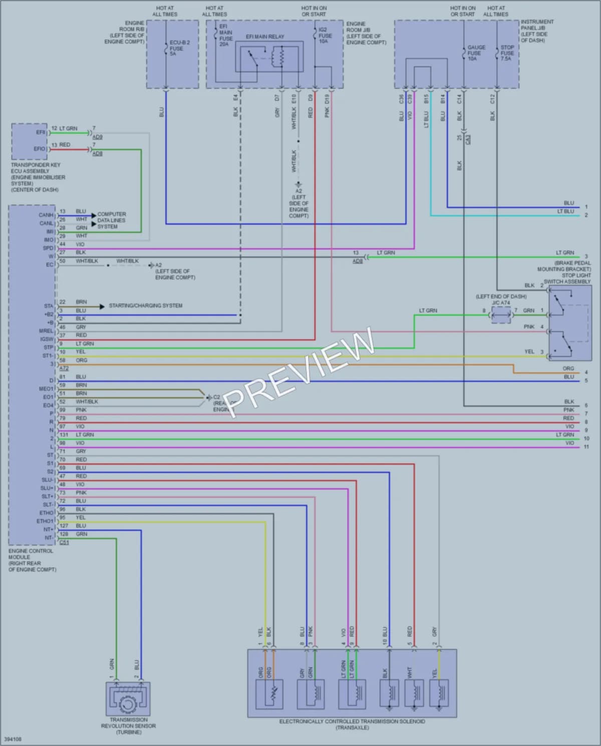 2013 Toyota Yaris Transmission wiring diagram preview