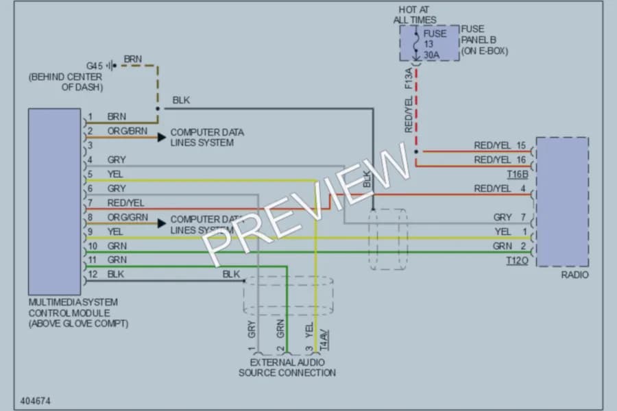 2013 Volkswagen Beetle Radio wiring diagram preview