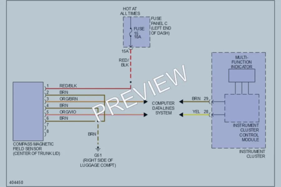 2013 Volkswagen CC Instrument Cluster wiring diagram preview