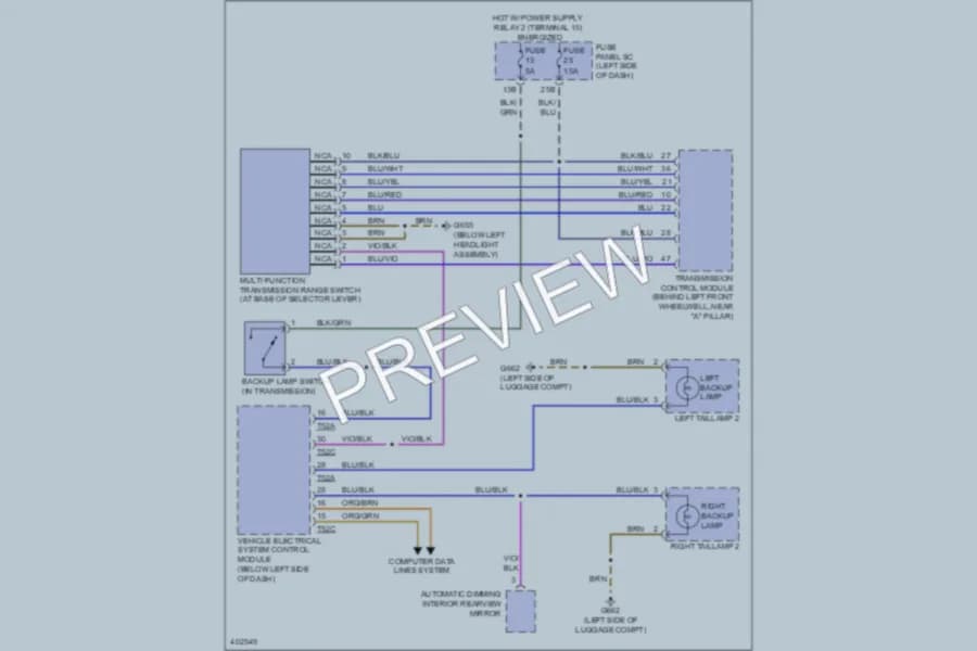 2013 Volkswagen 4D Sedan Exterior Lights wiring diagram preview with protected circuit layout