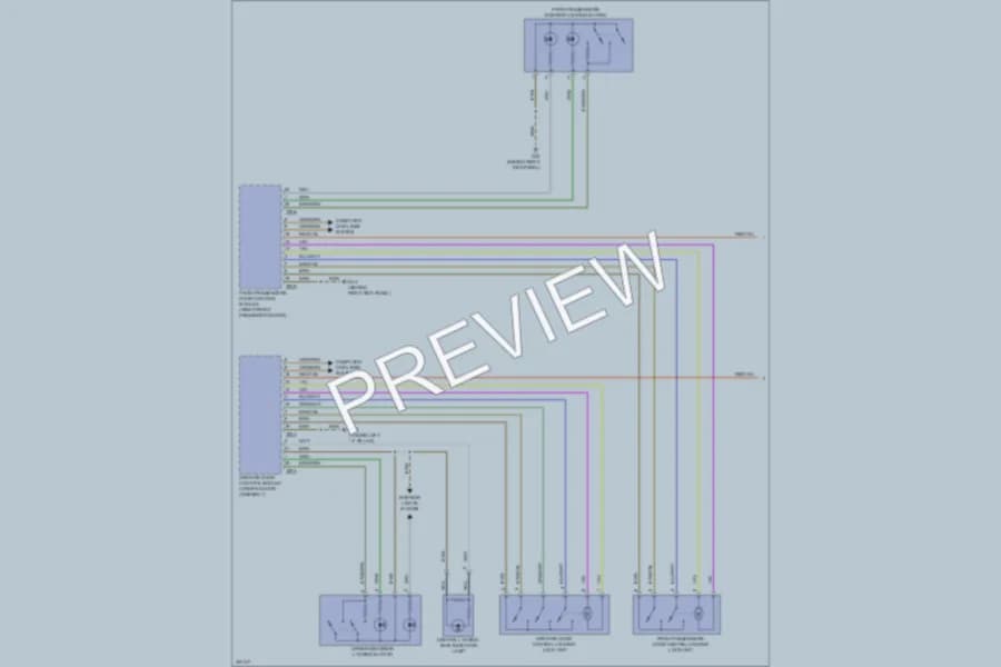 2013 Volkswagen 4D Sedan Power Door Locks wiring diagram preview with protected circuit layout