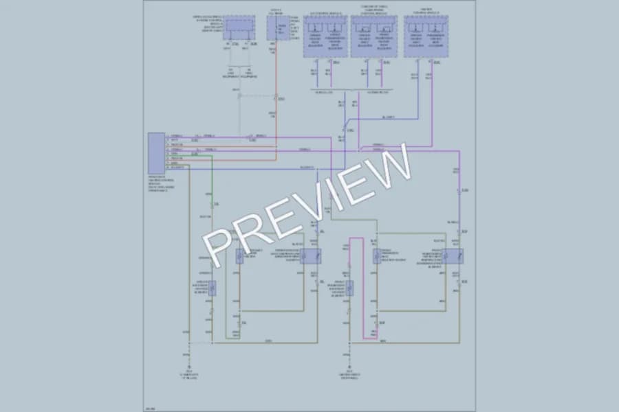 2013 Volkswagen 4D Sedan Power Seats wiring diagram preview with protected circuit layout