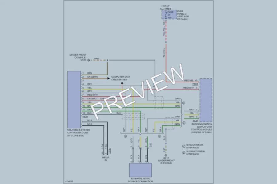 2013 Volkswagen 4D Sedan Radio wiring diagram preview with protected circuit layout