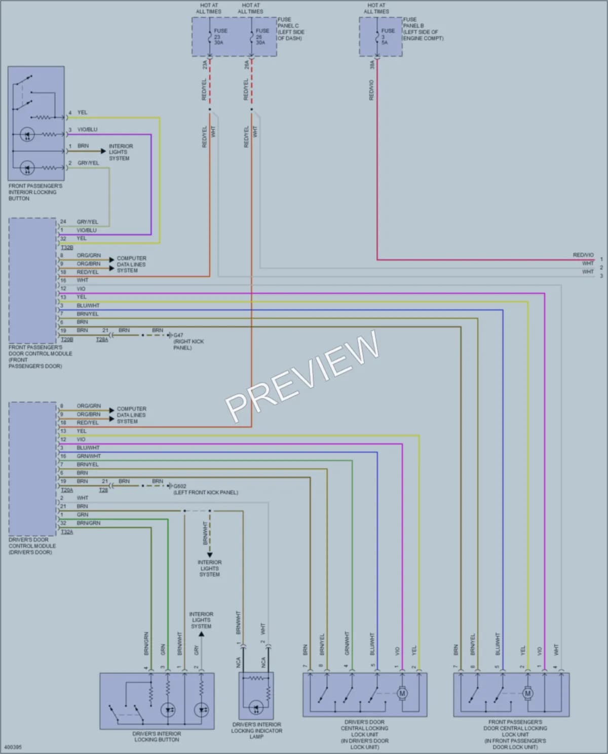 2013 Volkswagen 4D Wagon Anti Theft wiring diagram preview with protected circuit layout
