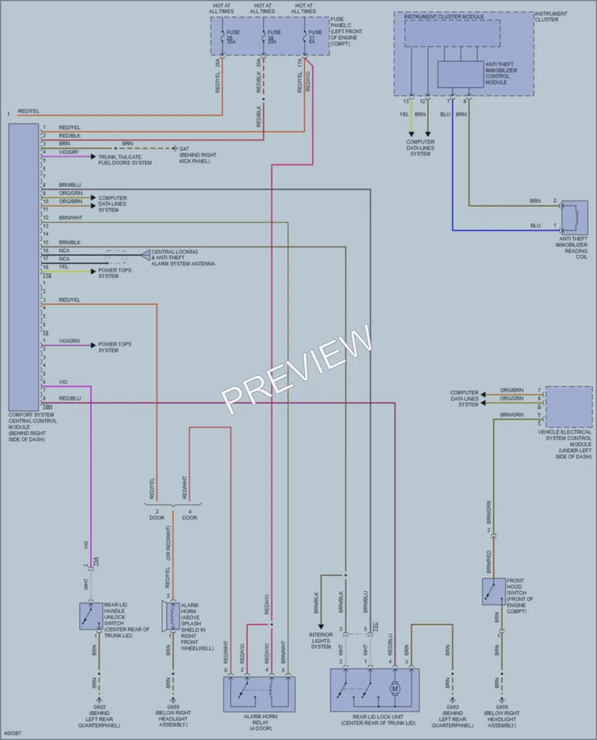 2013 Volkswagen GTI Anti Theft wiring diagram preview