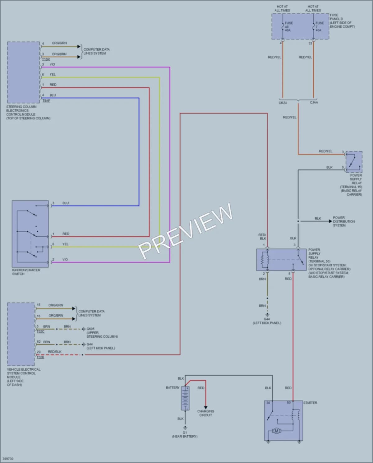 2013 Volkswagen Golf Starting Charging wiring diagram preview
