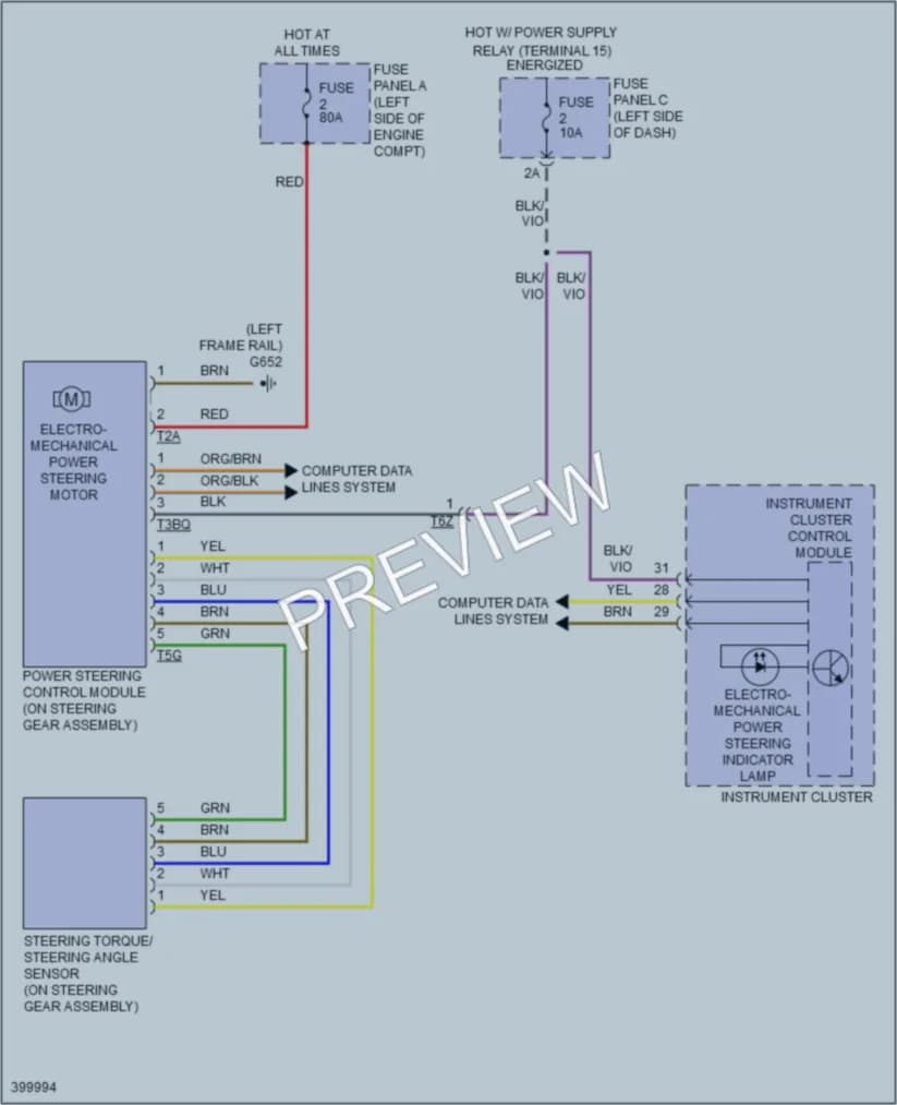 2013 Volkswagen GolfR Electronic Power Steering wiring diagram preview