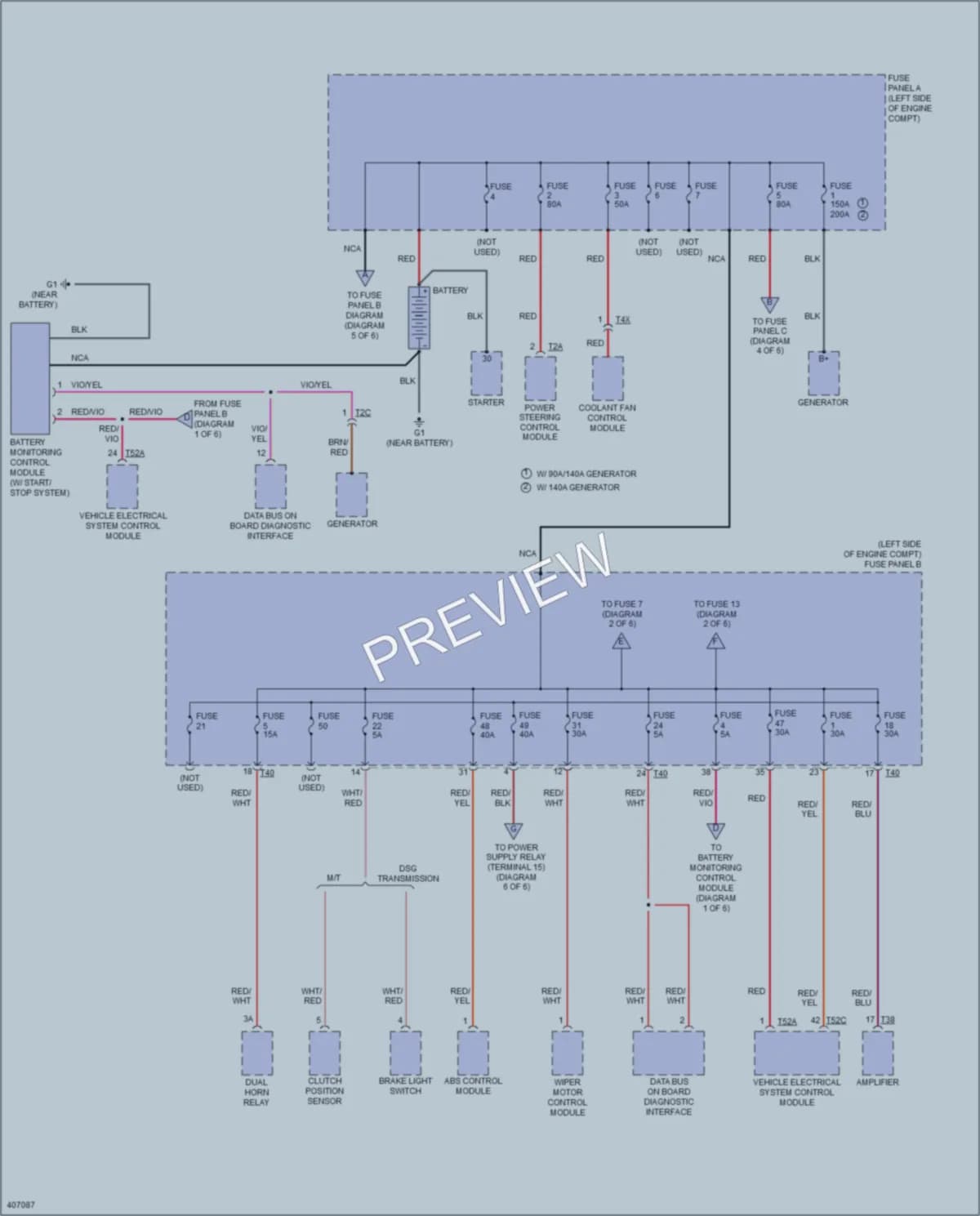 2013 Volkswagen GolfR Power Distribution wiring diagram preview