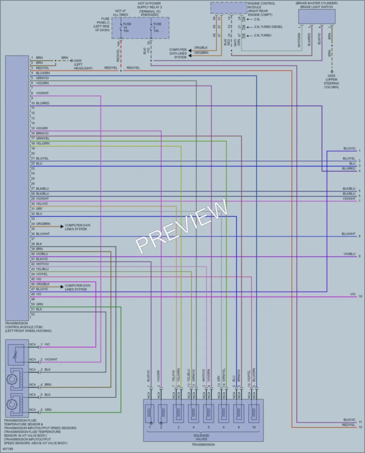 2013 Volkswagen GolfR Transmission wiring diagram preview