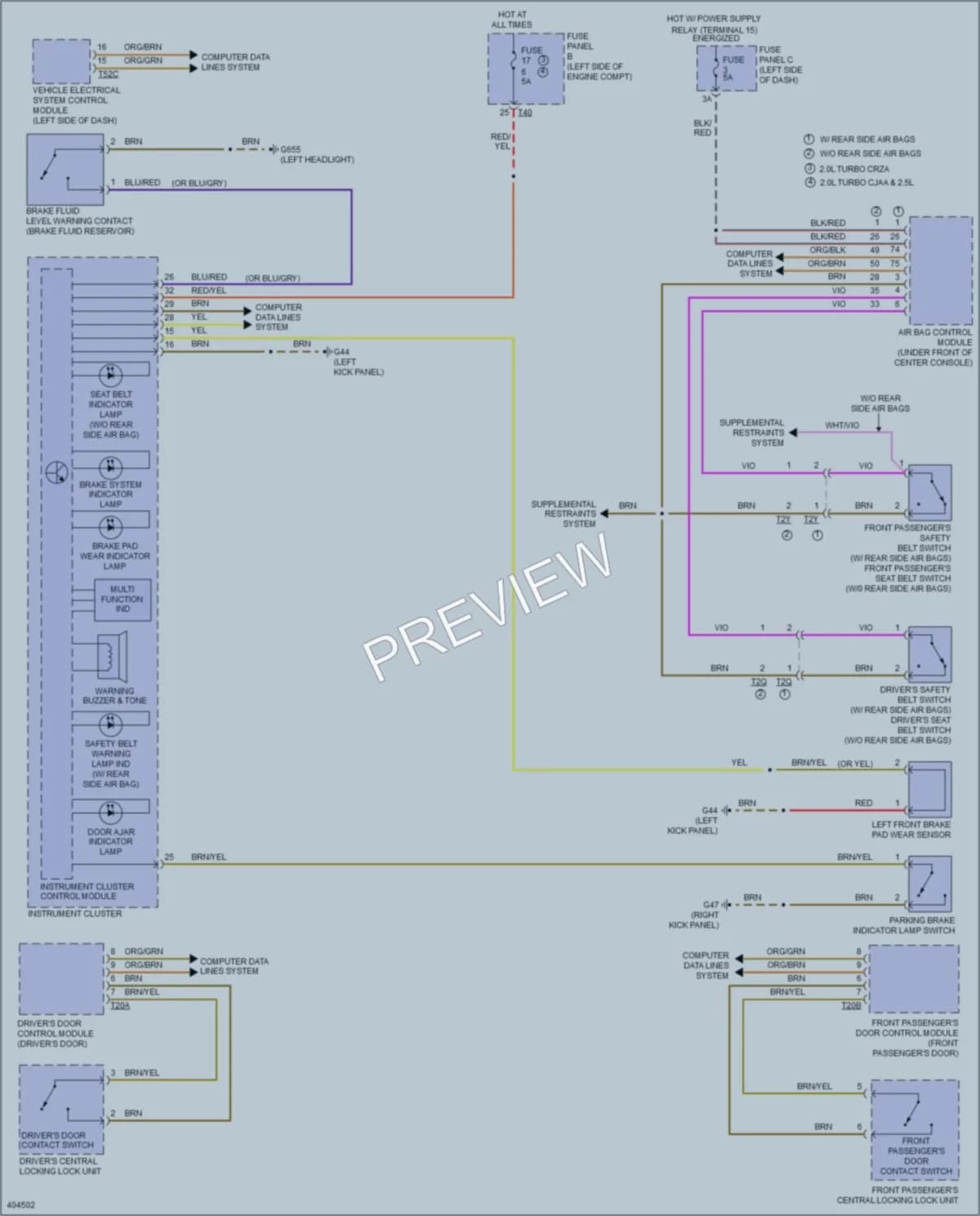 2013 Volkswagen GolfR Warning Systems wiring diagram preview