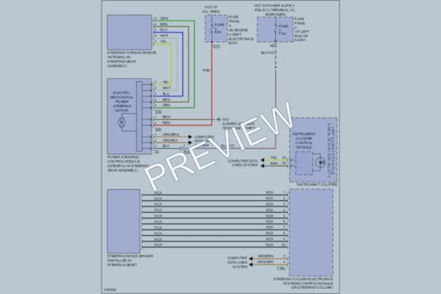 2013 Volkswagen Passat Electronic Power Steering wiring diagram preview