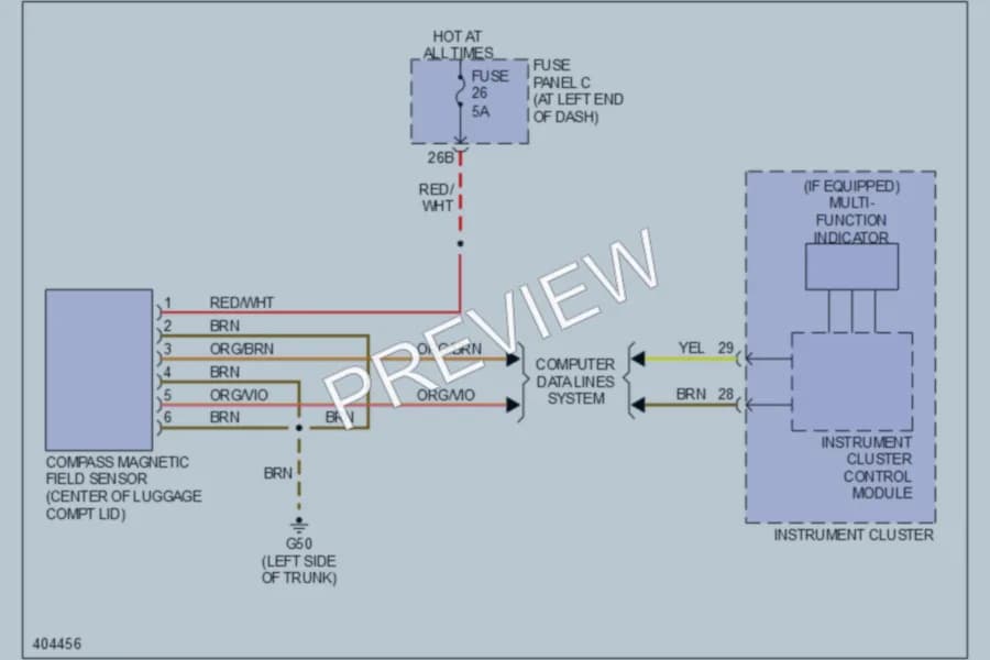 2013 Volkswagen Passat Instrument Cluster wiring diagram preview