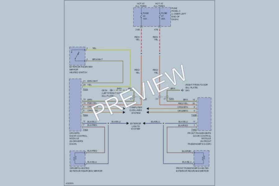 2013 Volkswagen Tiguan Defoggers wiring diagram preview
