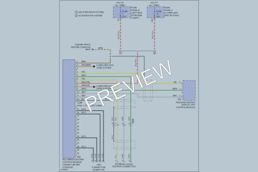 2013 Volkswagen Tiguan Radio wiring diagram preview