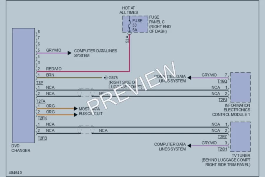 2013 Volkswagen Touareg Radio wiring diagram preview