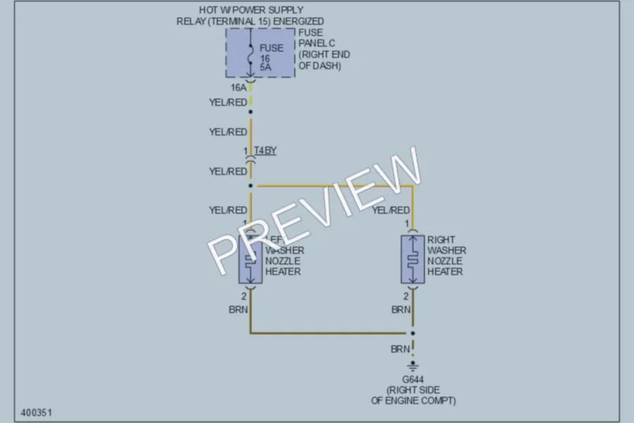 2013 Volkswagen Touareg Wiper Washer wiring diagram preview