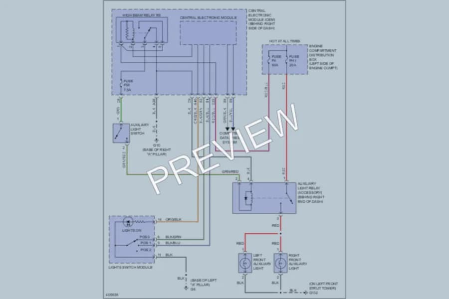2013 Volvo C30 Exterior Lights wiring diagram preview