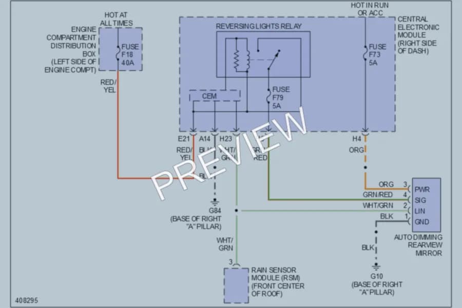 2013 Volvo C70 Power Mirrors wiring diagram preview