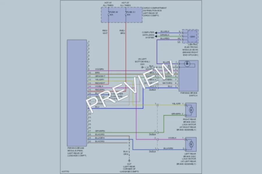 2013 Volvo XC60 Shift Interlock wiring diagram preview