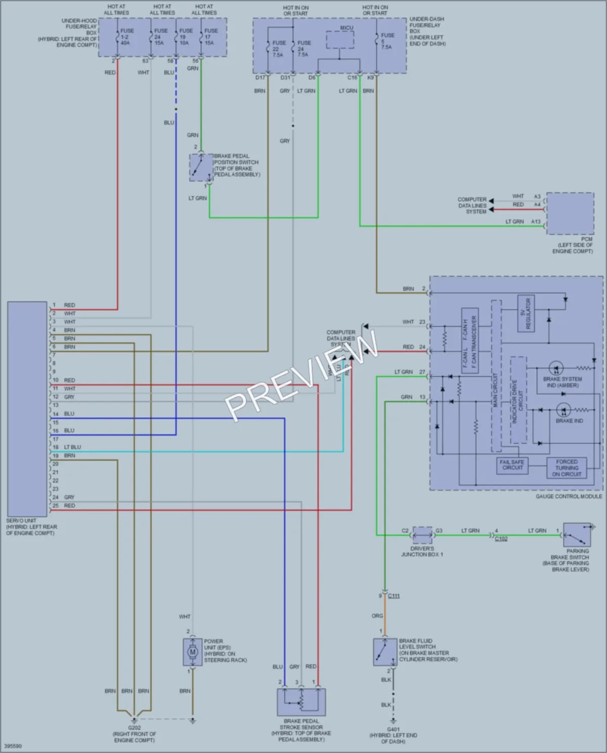 2014 Acura ILXHybrid Anti Lock Brakes wiring diagram preview