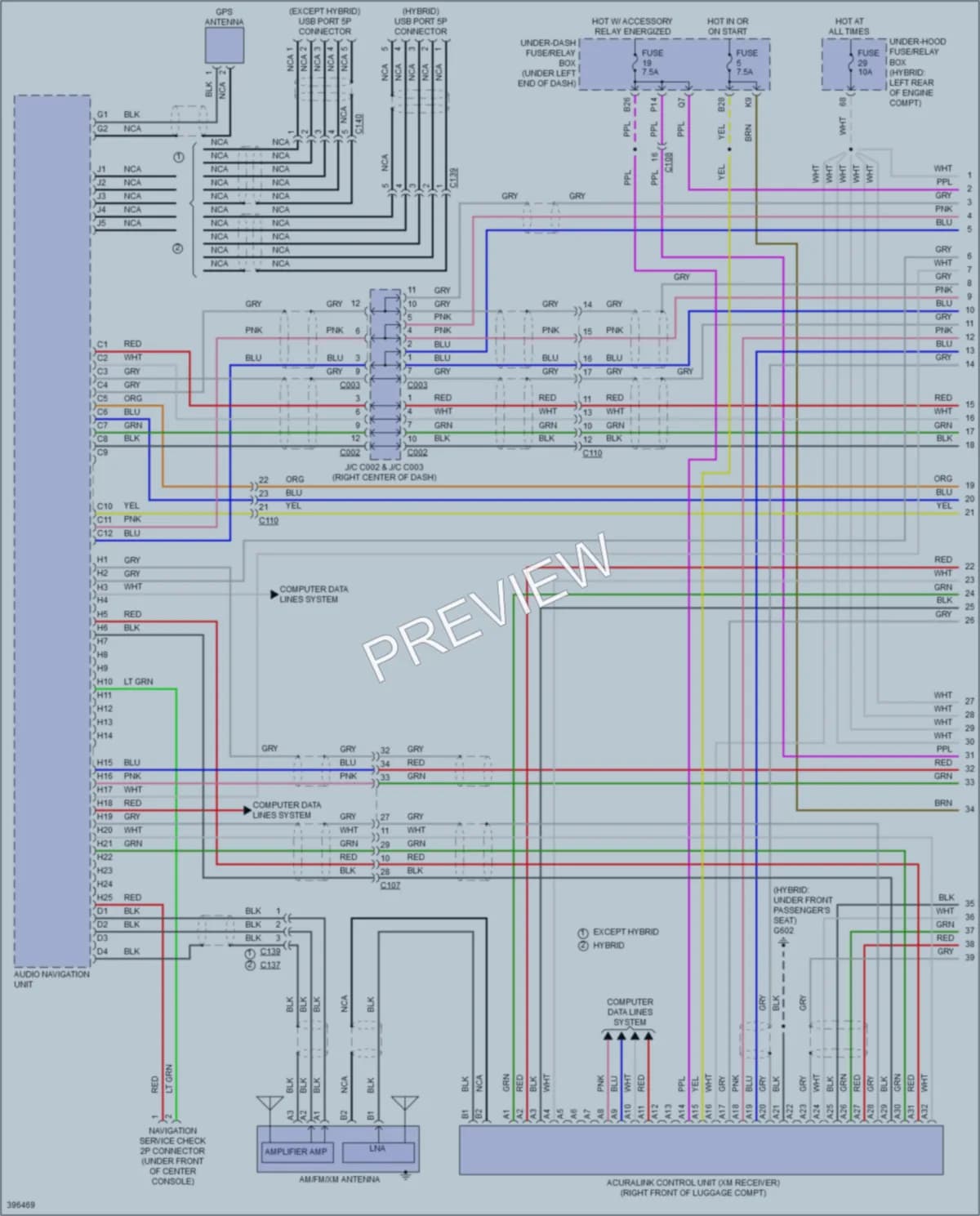 2014 Acura ILXHybrid Radio wiring diagram preview