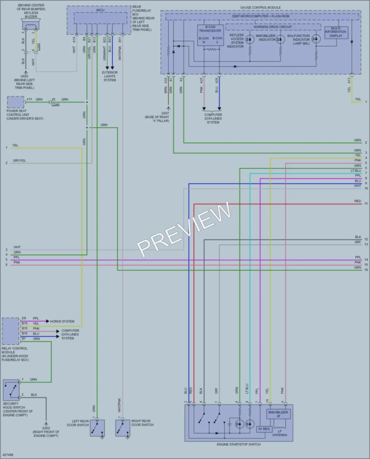 2014 Acura MDX Anti Theft wiring diagram preview