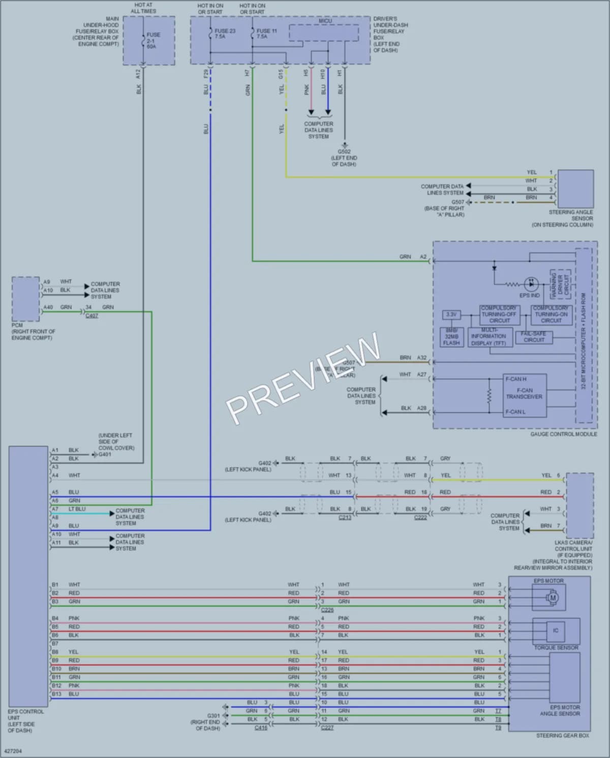 2014 Acura MDX Electronic Power Steering wiring diagram preview