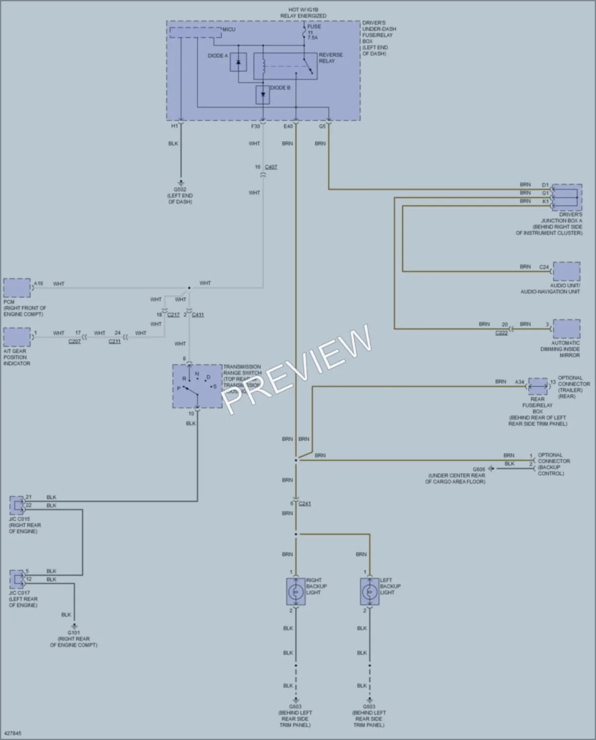 2014 Acura MDX Exterior Lights wiring diagram preview