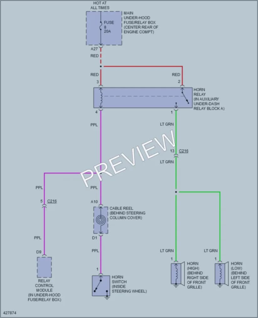 2014 Acura MDX Horn wiring diagram preview