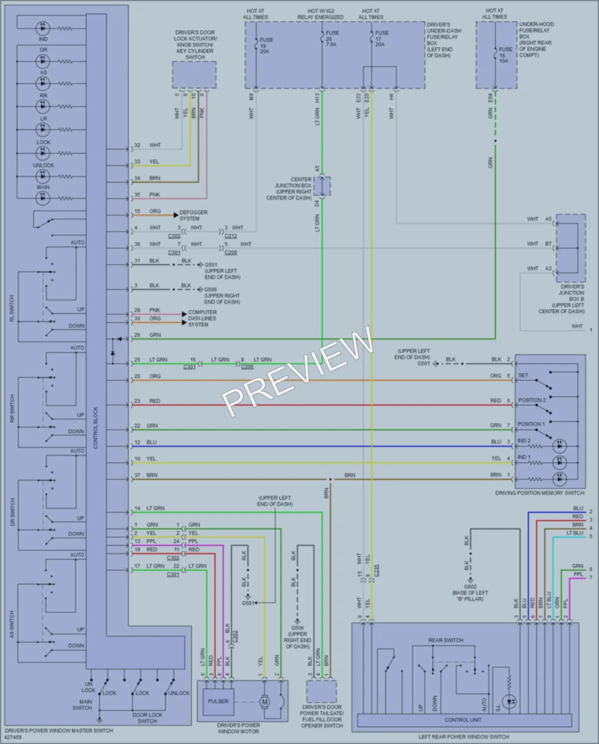 2014 Acura MDX Power Windows wiring diagram preview