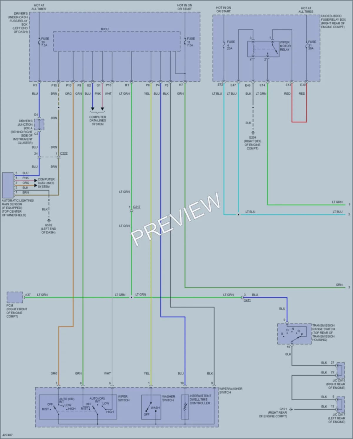 2014 Acura MDX Wiper Washer wiring diagram preview