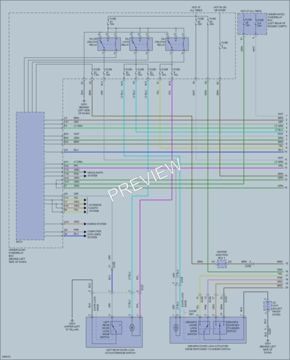 2014 Acura RDX Power Door Locks wiring diagram preview
