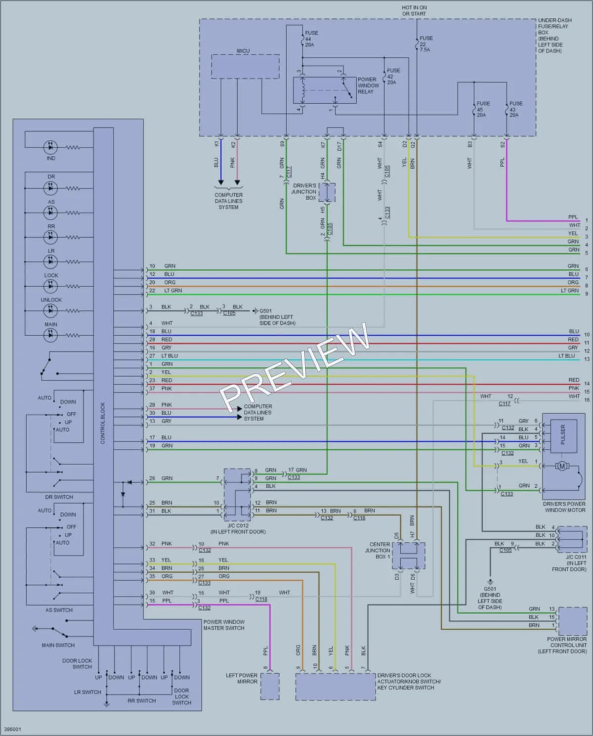 2014 Acura RDX Power Windows wiring diagram preview