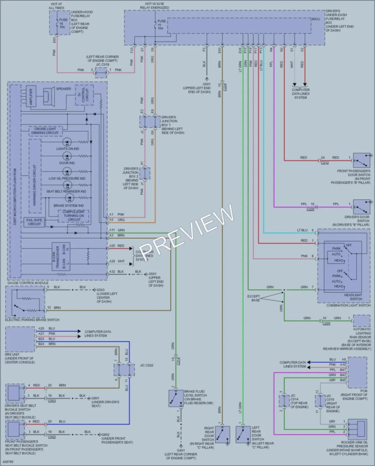 2014 Acura RLX Warning Systems wiring diagram preview