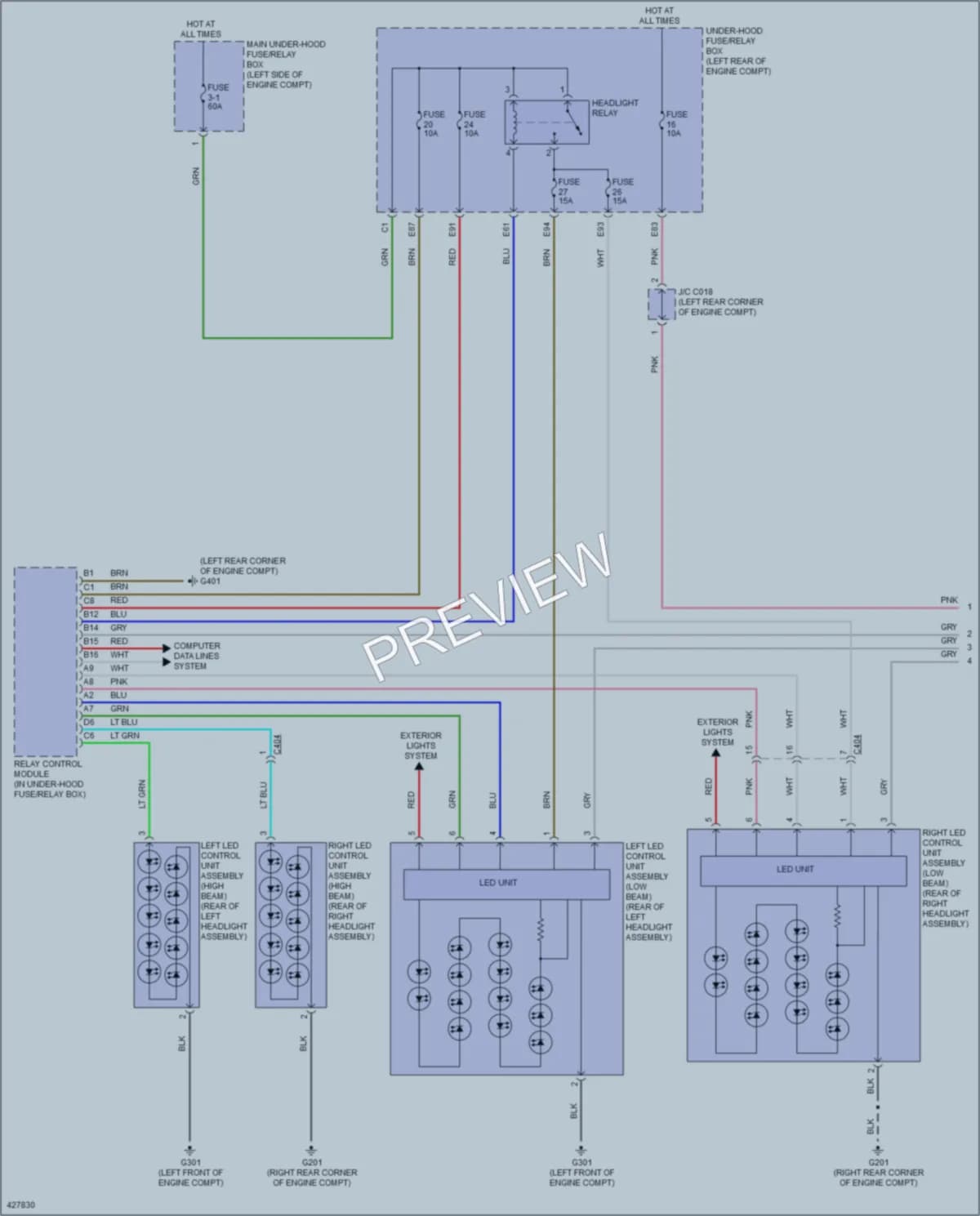 2014 Acura RLXSportHybrid Headlights wiring diagram preview