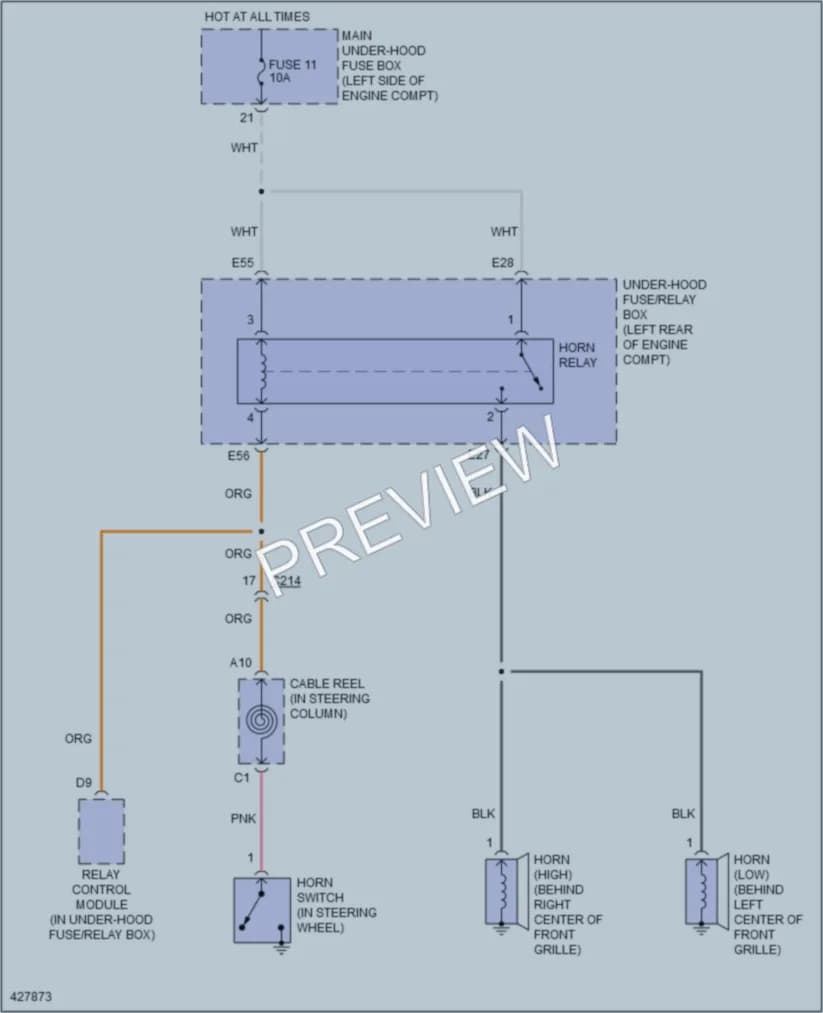 2014 Acura RLXSportHybrid Horn wiring diagram preview