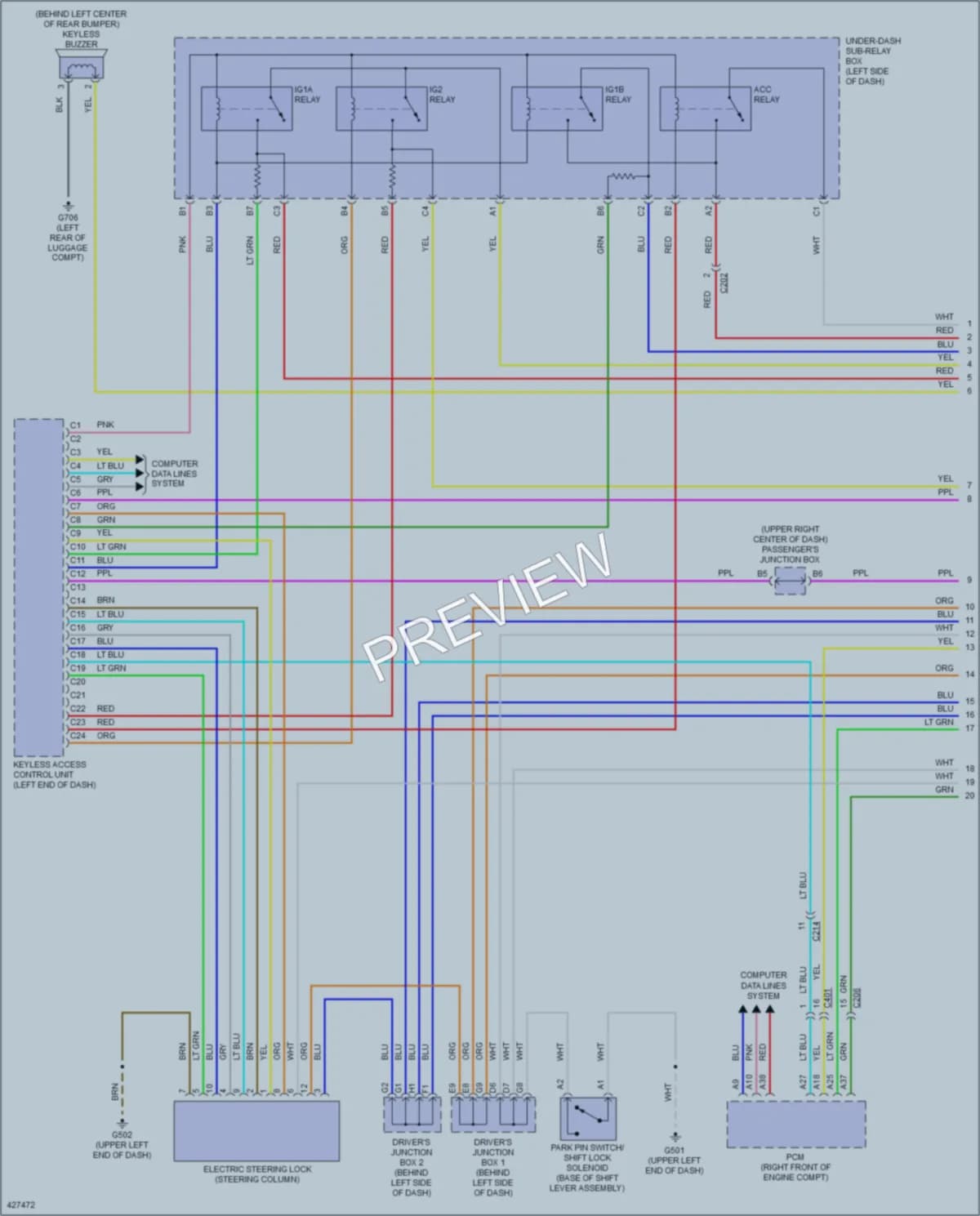 2014 Acura RLXSportHybrid Power Door Locks wiring diagram preview