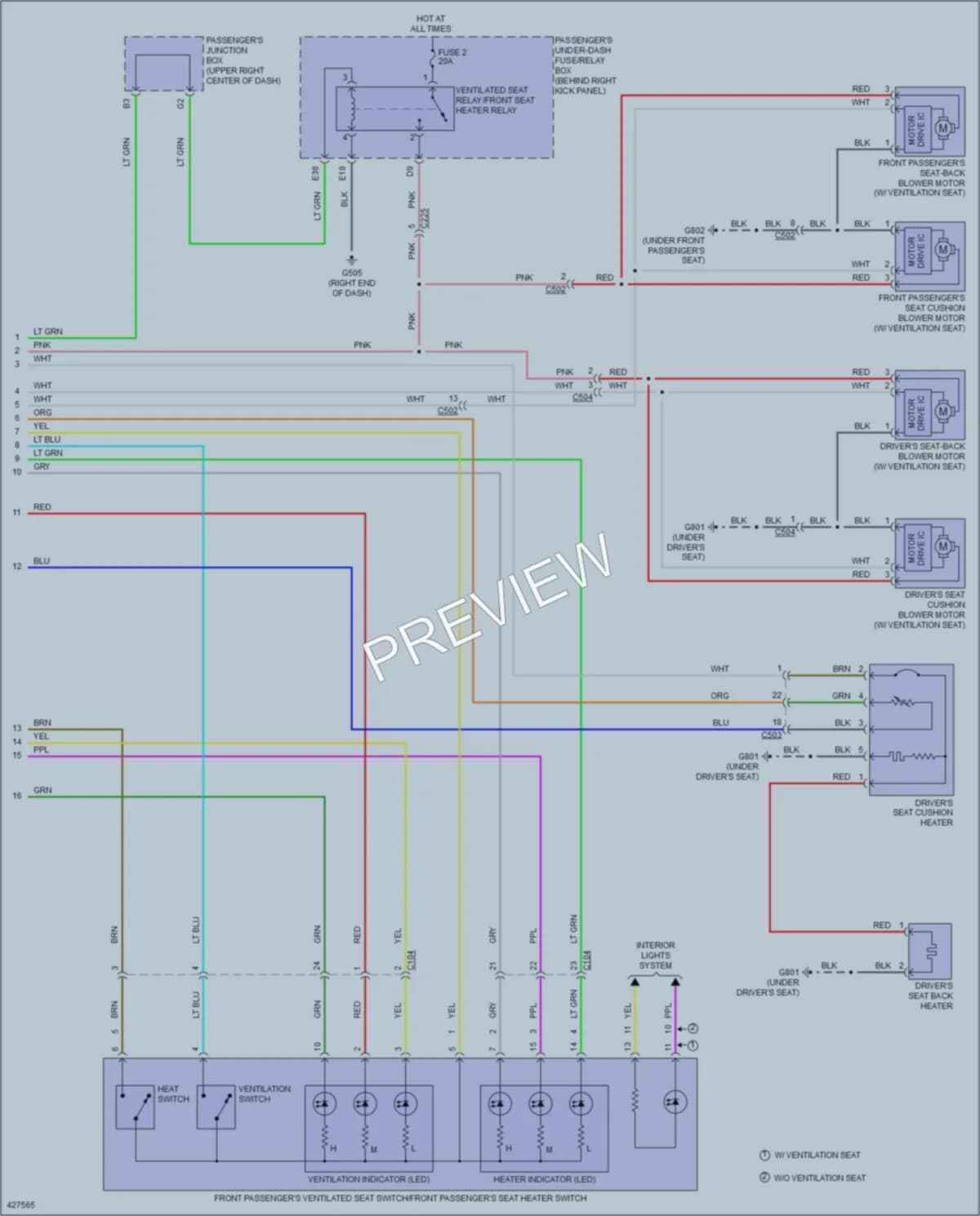 2014 Acura RLXSportHybrid Power Seats wiring diagram preview