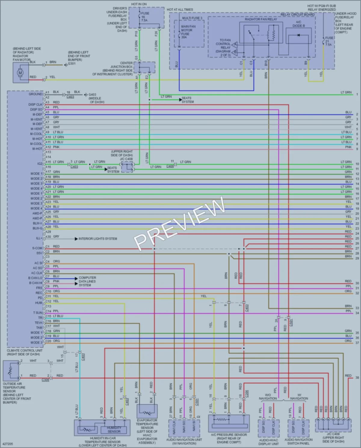 2014 Acura TL Air Conditioning wiring diagram preview