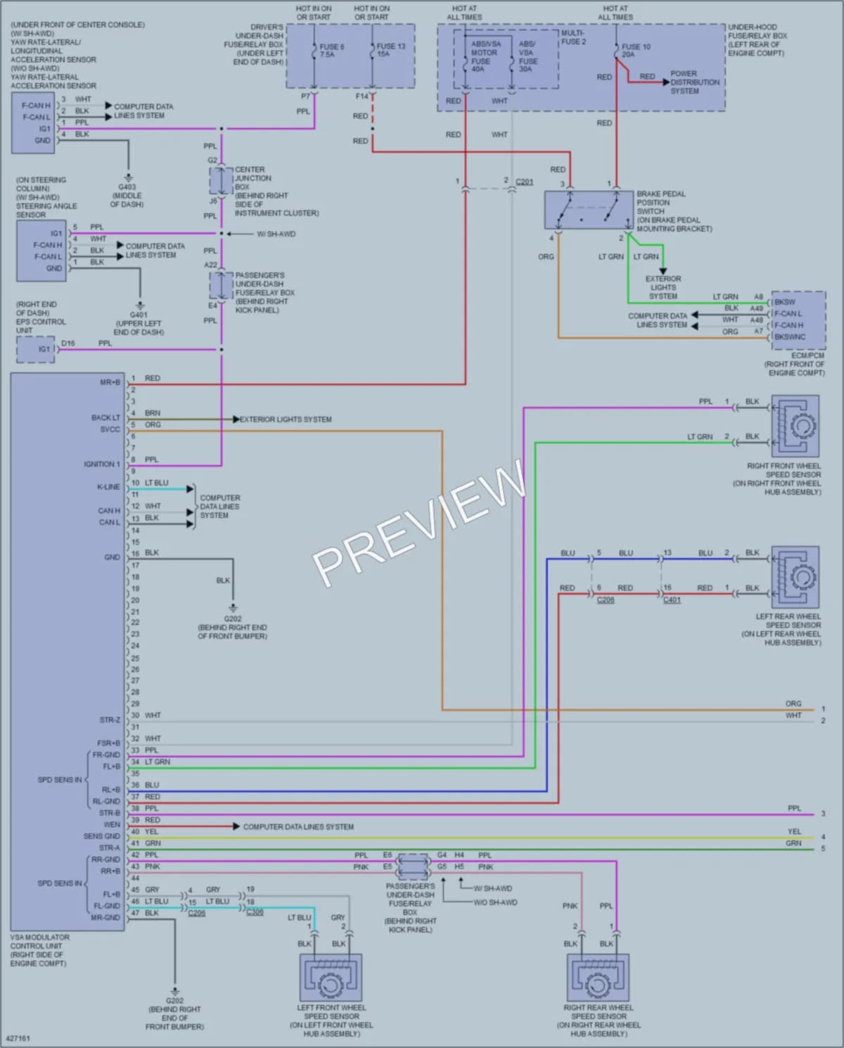 2014 Acura TL Anti Lock Brakes wiring diagram preview