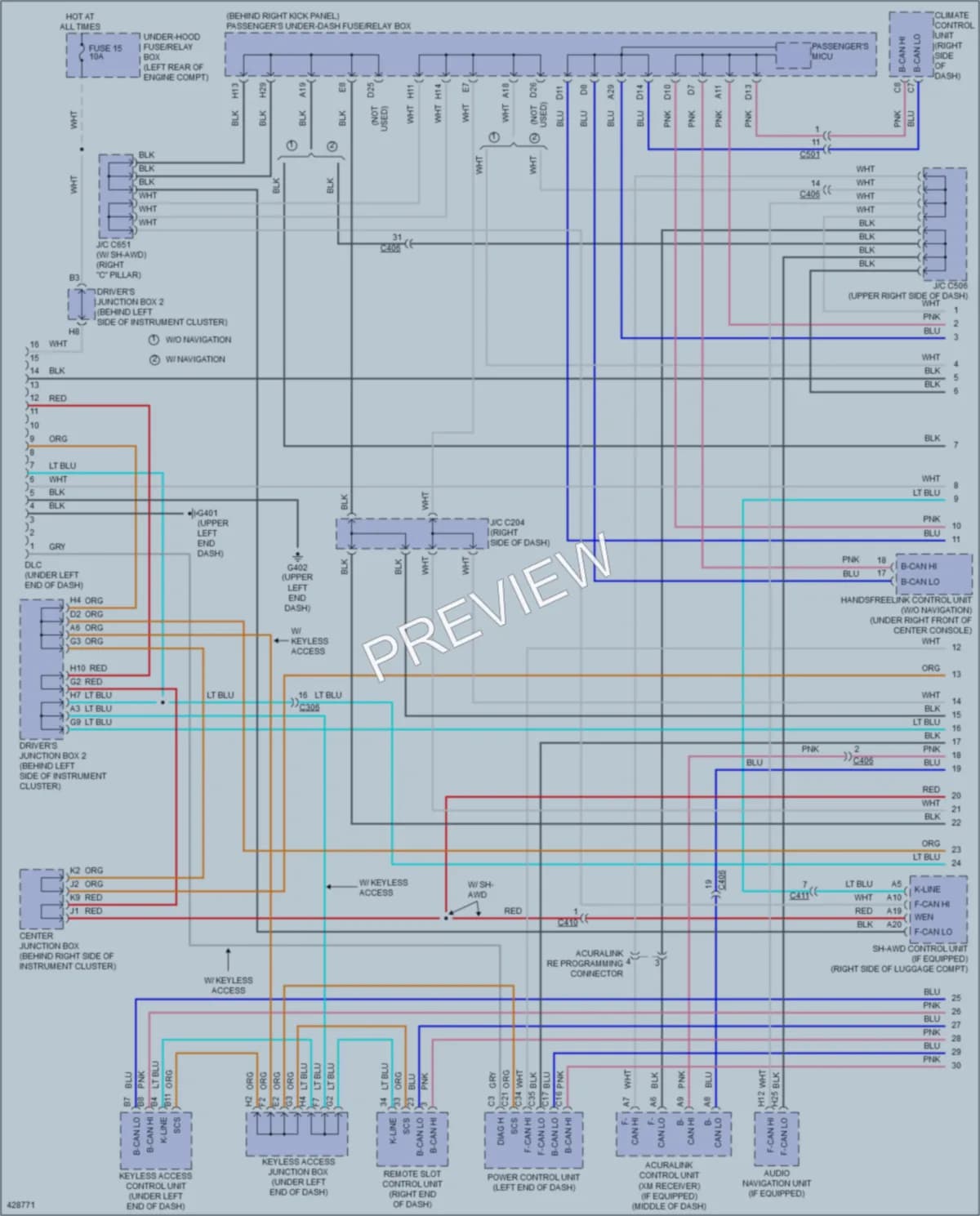 2014 Acura TL Computer Data Lines wiring diagram preview