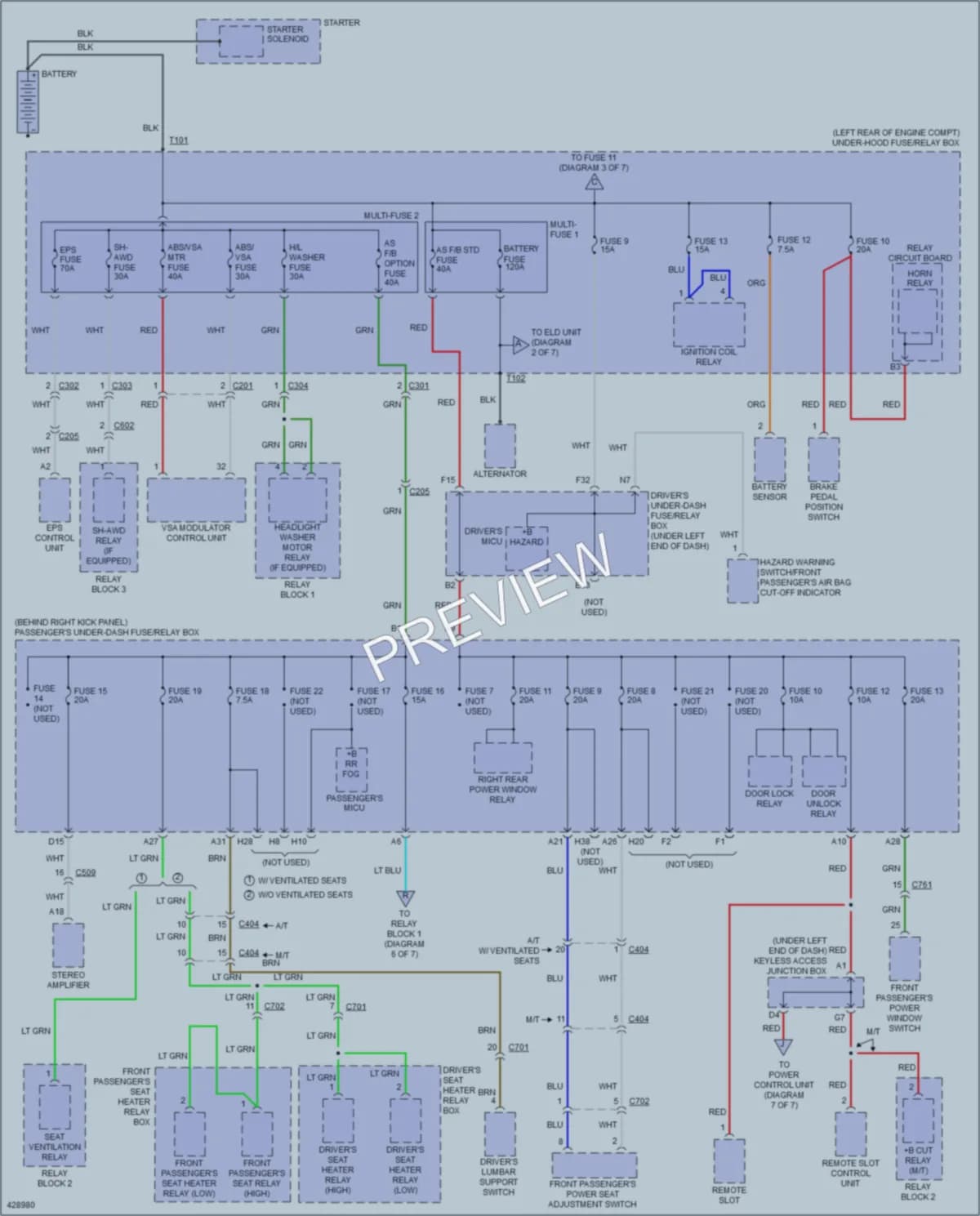 2014 Acura TL Power Distribution wiring diagram preview