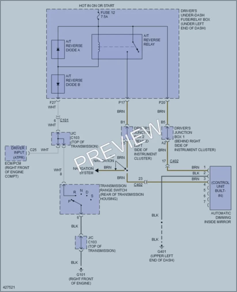 2014 Acura TL Power Mirrors wiring diagram preview