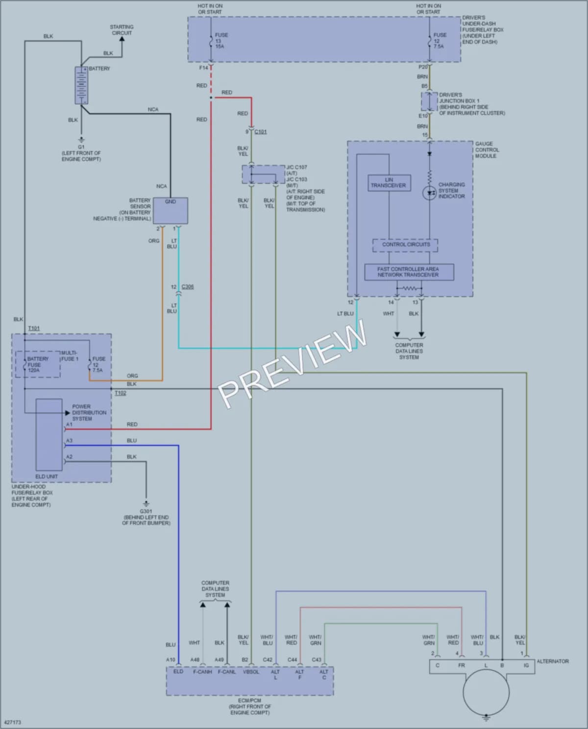 2014 Acura TL Starting Charging wiring diagram preview
