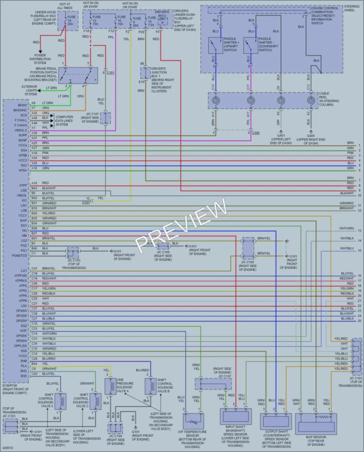 2014 Acura TL Transmission wiring diagram preview