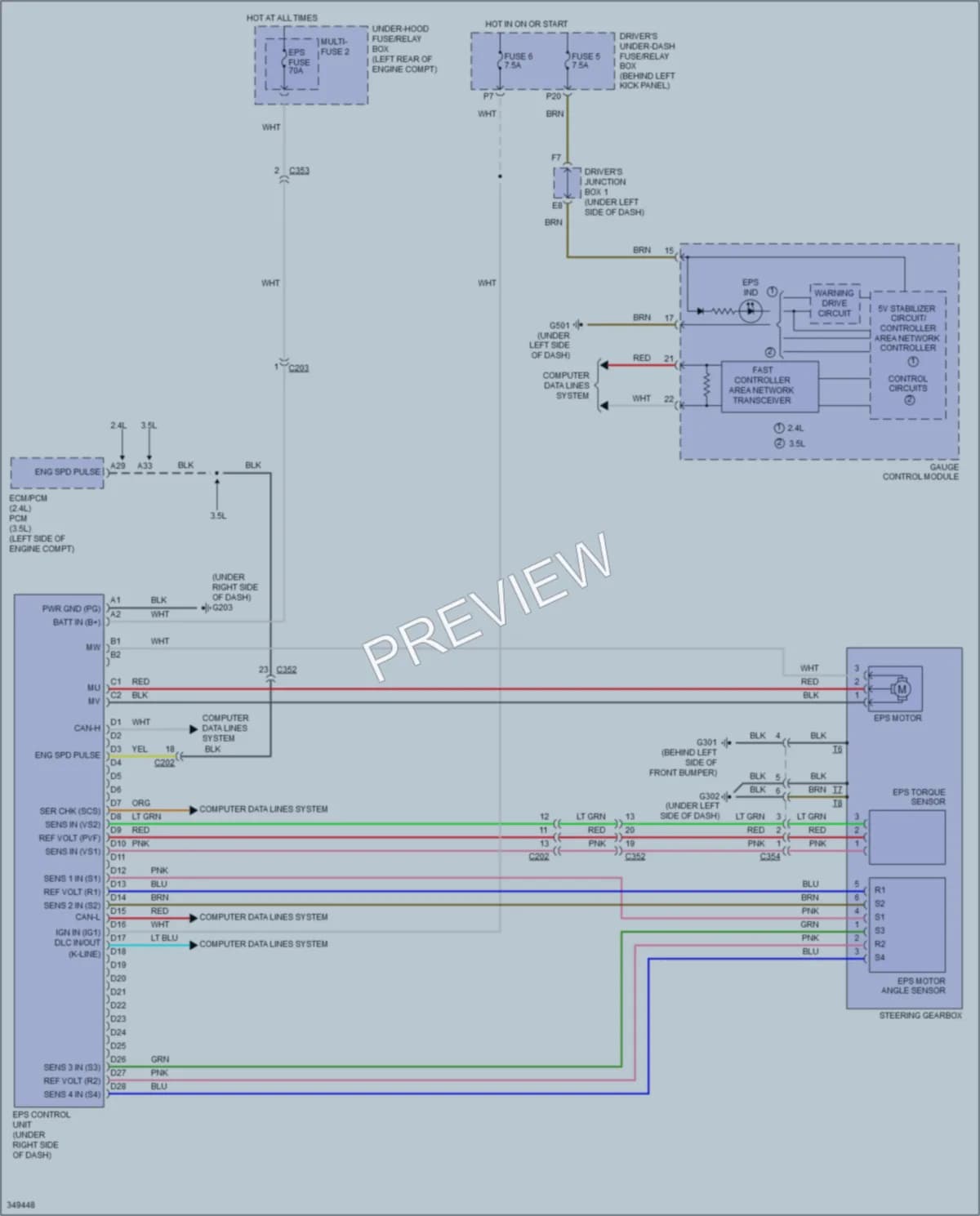 2014 Acura TSX Electronic Power Steering wiring diagram preview