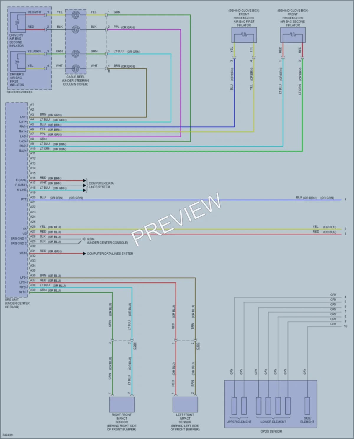 2014 Acura TSX Supplemental Restraints wiring diagram preview