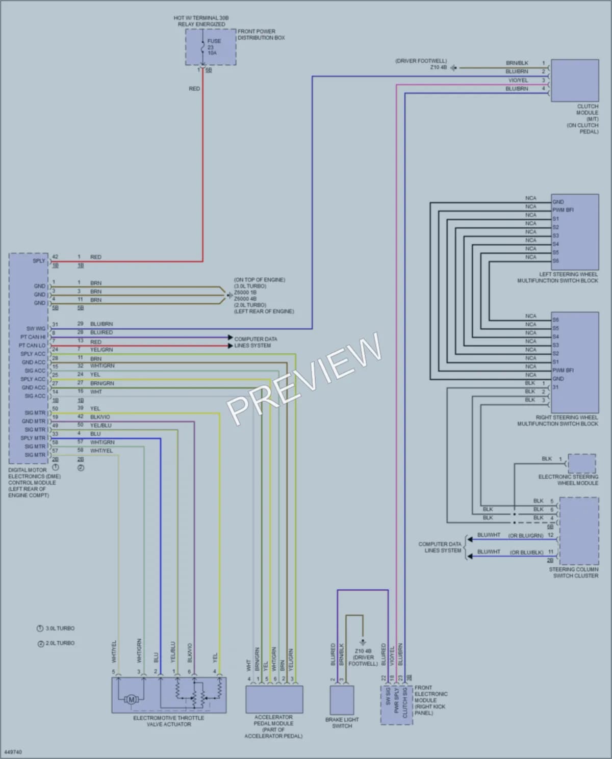 2014 BMW 228i Cruise Control wiring diagram preview